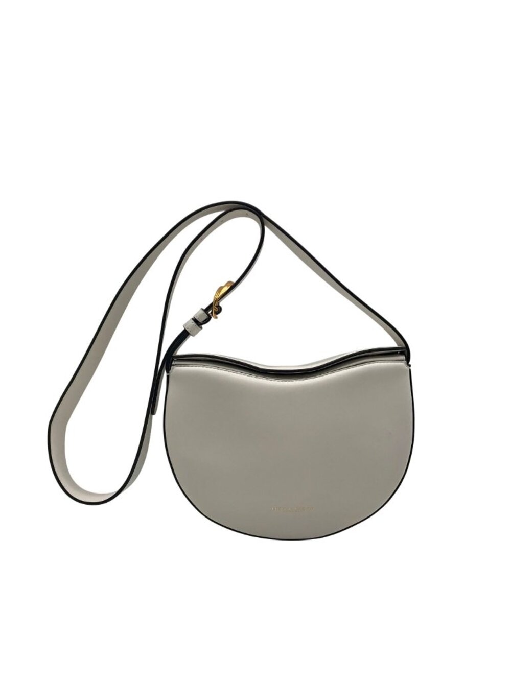Donna Karan White Valley Stream Leather Buckle Crossbody Bag